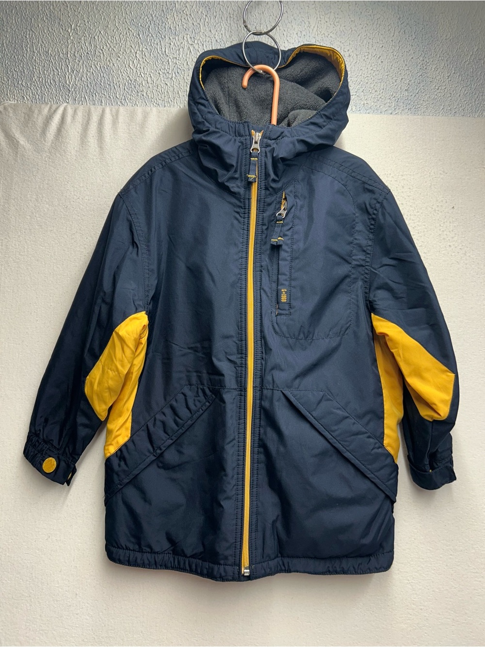 GAP Navy and Yellow Hooded Kids Raincoat